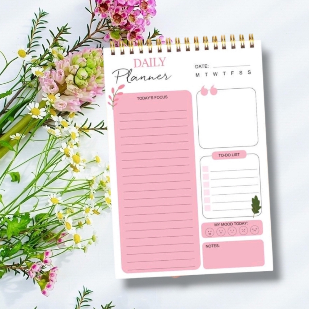 Daily Planner Notebook - Pink
